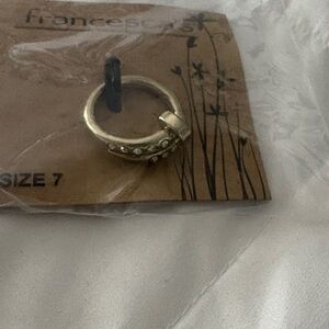 Francesca's Collections Gold Ring with Textured Accents